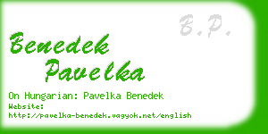 benedek pavelka business card